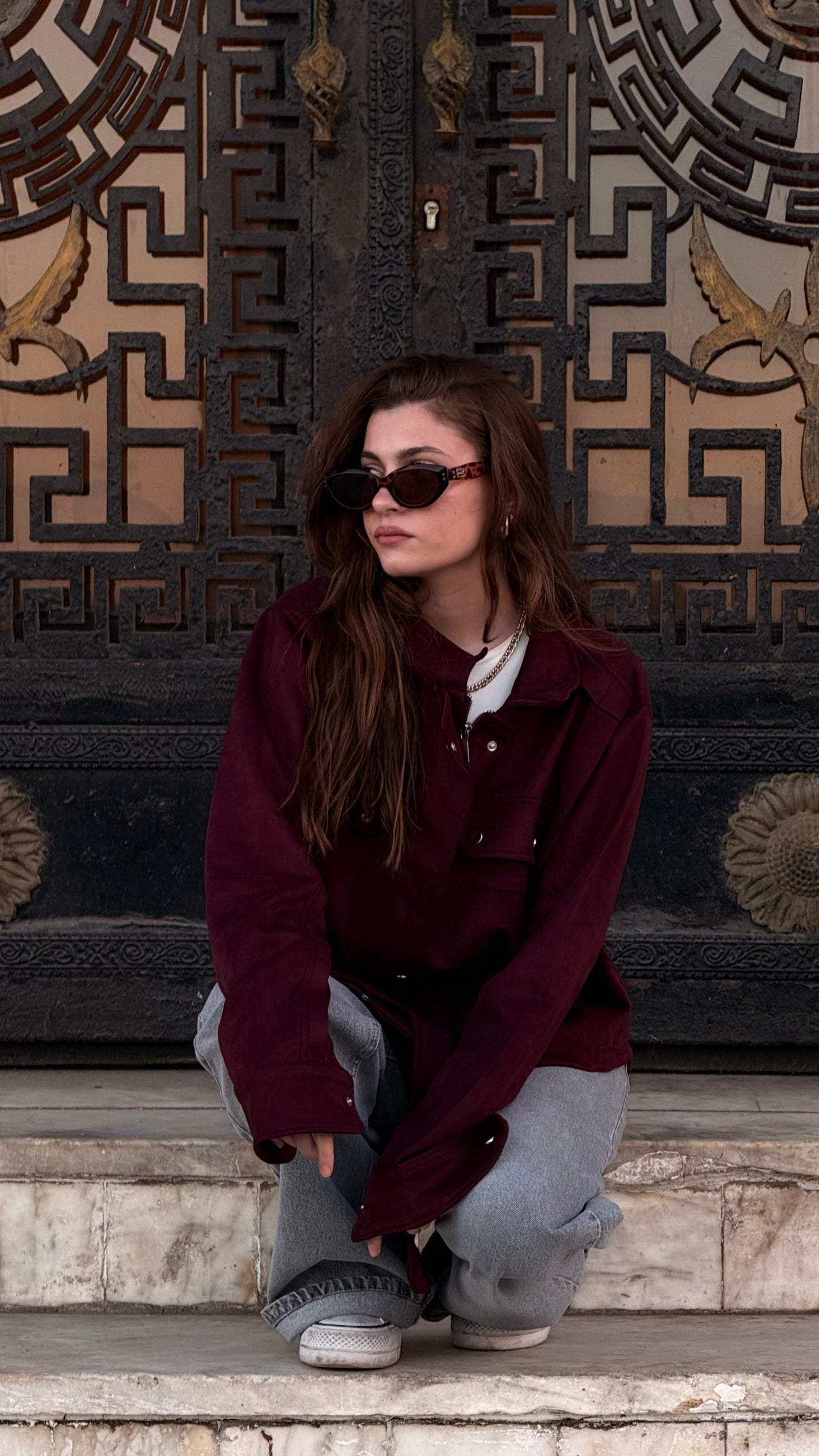 Suede Street Jacket in burgundy